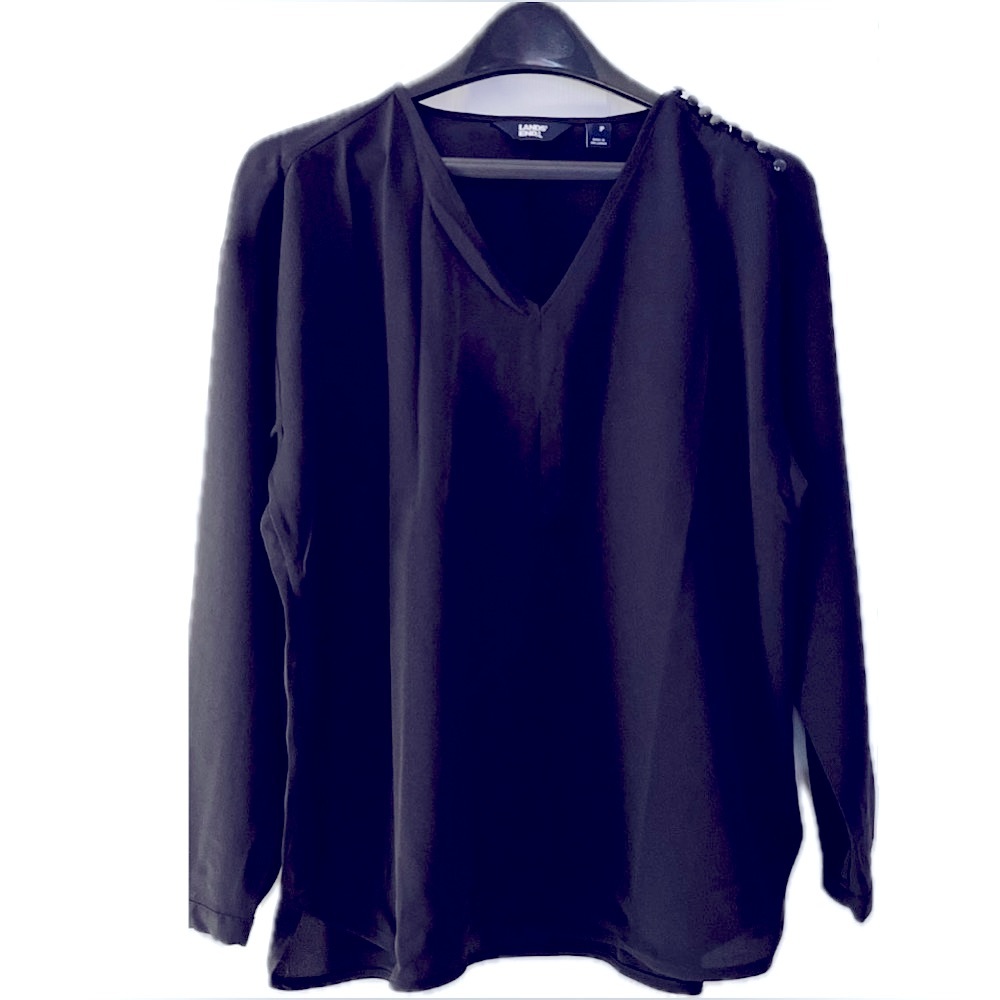 Lands’ End Navy Blue Blouse Size 10P